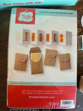 Paper Pumpkin 'Thanks' Card & Kraft Favor Bag Kit - Orange and Brown